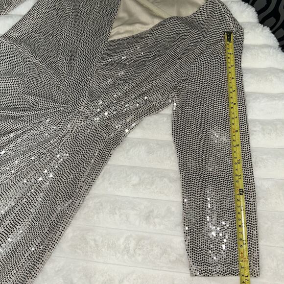 John Meyer JM Studio Dress Womens 8 Silver Sequin Party Cocktail Popover - Picture 10 of 16